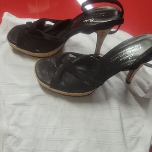 Donald J. Pliner Black Strappy Heels